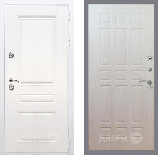 Входная металлическая Дверь Рекс (REX) Премиум-н Силк Сноу FL-33 Беленый дуб в Фрязино