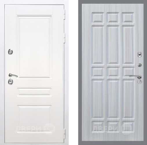 Входная металлическая Дверь Рекс (REX) Премиум-н Силк Сноу FL-33 Сандал белый в Фрязино