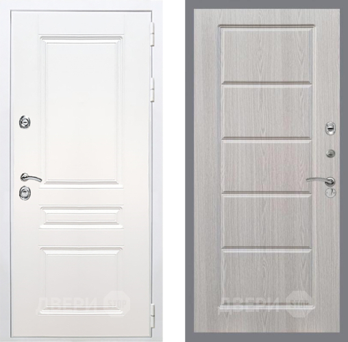 Входная металлическая Дверь Рекс (REX) Премиум-н Силк Сноу FL-39 Беленый дуб в Фрязино