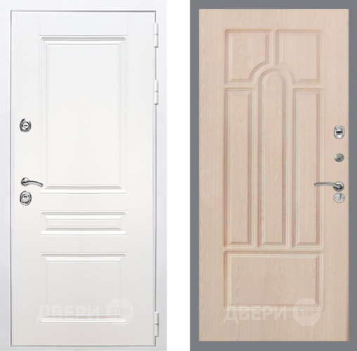 Входная металлическая Дверь Рекс (REX) Премиум-н Силк Сноу FL-58 Беленый дуб в Фрязино