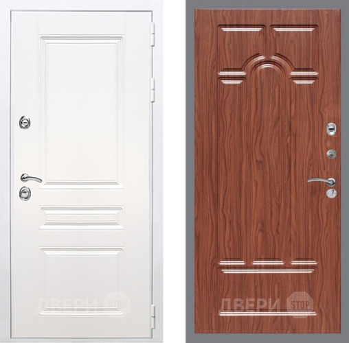 Входная металлическая Дверь Рекс (REX) Премиум-н Силк Сноу FL-58 орех тисненый в Фрязино