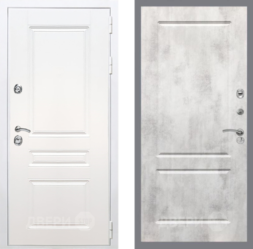 Входная металлическая Дверь Рекс (REX) Премиум-н Силк Сноу FL-117 Бетон светлый в Фрязино