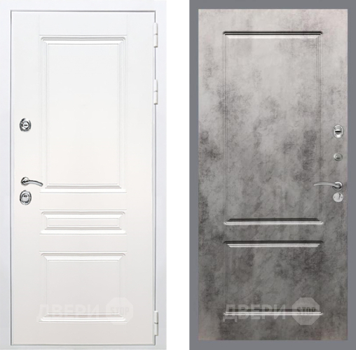 Входная металлическая Дверь Рекс (REX) Премиум-н Силк Сноу FL-117 Бетон темный в Фрязино