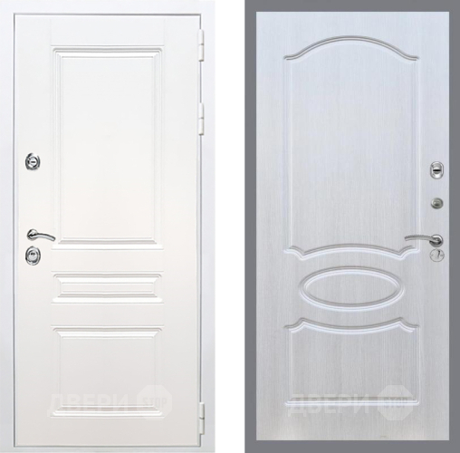 Входная металлическая Дверь Рекс (REX) Премиум-н Силк Сноу FL-128 Лиственница беж в Фрязино