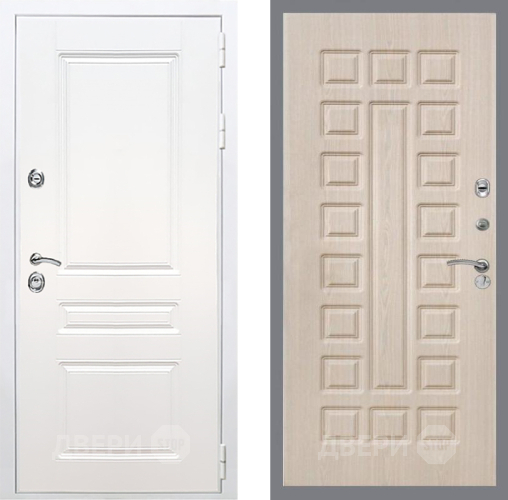 Входная металлическая Дверь Рекс (REX) Премиум-н Силк Сноу FL-183 Беленый дуб в Фрязино