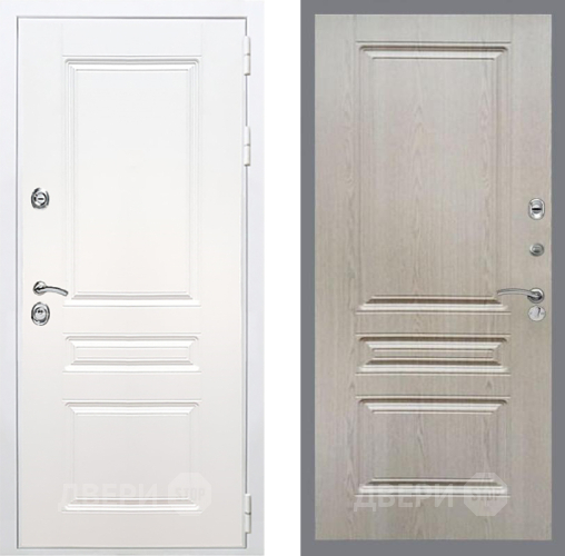 Входная металлическая Дверь Рекс (REX) Премиум-н Силк Сноу FL-243 Беленый дуб в Фрязино