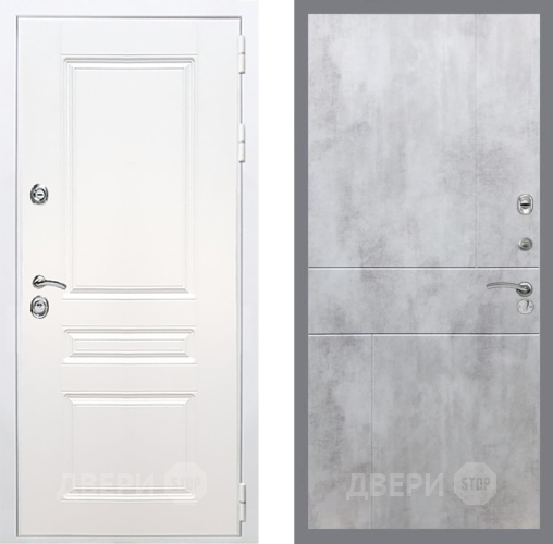 Входная металлическая Дверь Рекс (REX) Премиум-н Силк Сноу FL-290 Бетон светлый в Фрязино
