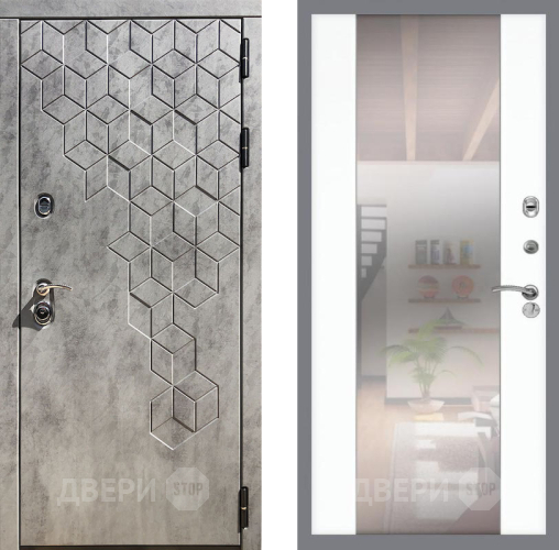 Входная металлическая Дверь Рекс (REX) 23 СБ-16 Зеркало Силк Сноу в Фрязино