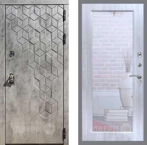 Входная металлическая Дверь Рекс (REX) 23 Зеркало Пастораль Сандал белый в Фрязино