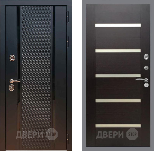 Входная металлическая Дверь Рекс (REX) 25 СБ-14 стекло белое венге поперечный в Фрязино