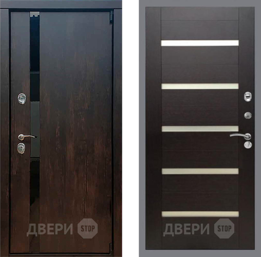 Входная металлическая Дверь Рекс (REX) 26 СБ-14 стекло белое венге поперечный в Фрязино