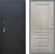 Дверь Рекс (REX) 1A Черный Муар FL-243 Беленый дуб 960х2050 мм